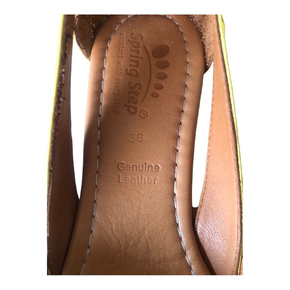 Spring Step flat Delorse Ballerina Yellow Sandals Size 38 - Picture 4 of 6